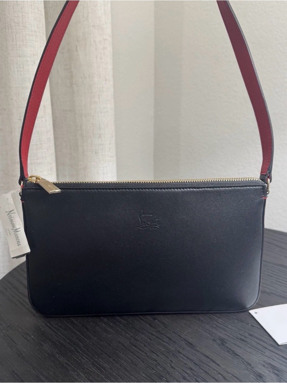 Christian Louboutin Loubila Shoulder Bag Leather Black/Red